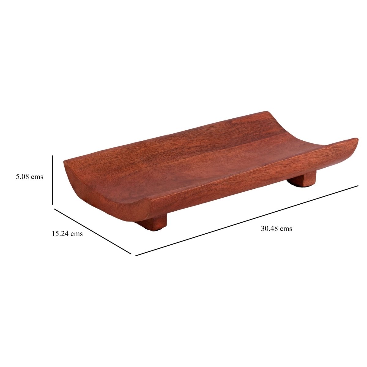 Kezevel Wooden Serving Platter - Rectangular Natural Acacia Wood Platter, Kebab Serving Platter, Starter Plate for Serving