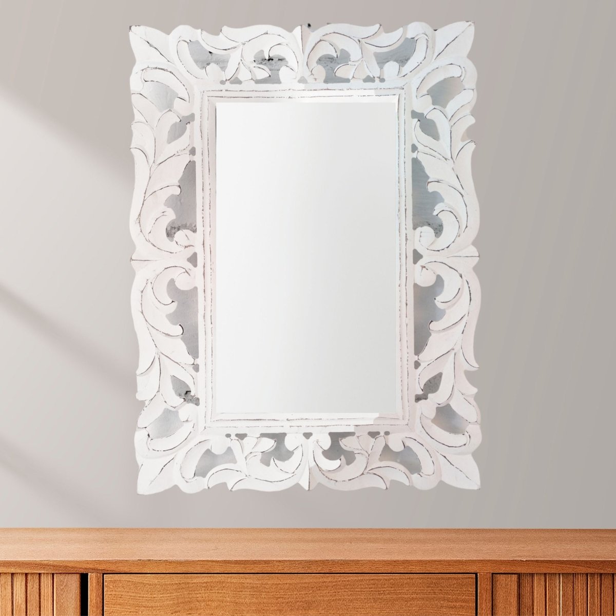 Vintage shop white mirrors